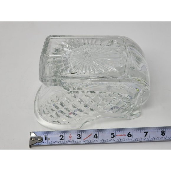 Vintage Lead Crystal Santa Sleigh‎ Figurine Clear Christmas Decoration - Picture 8 of 10